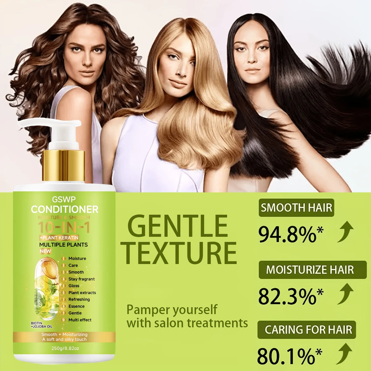 GSWP 10-in-1 Conditioner Strengthens and Protects Dry and Damaged Hair, Deeply Moisturizes and Smooths Dry.250g/500g