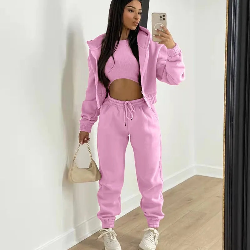 Casual Zipper Set Full Length British Style Elegant Commuting with Winter Long Sleeve Regular Sleeve Vest Plus Jacket Women Sets