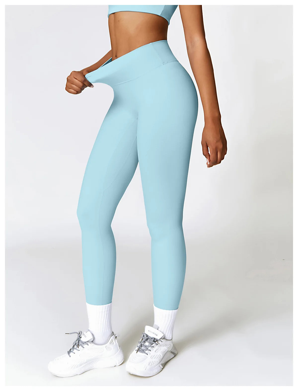 Women's High Waist Yoga Leggings Workout Pants Nylon Spandex Solid Gym Fitness Activewear