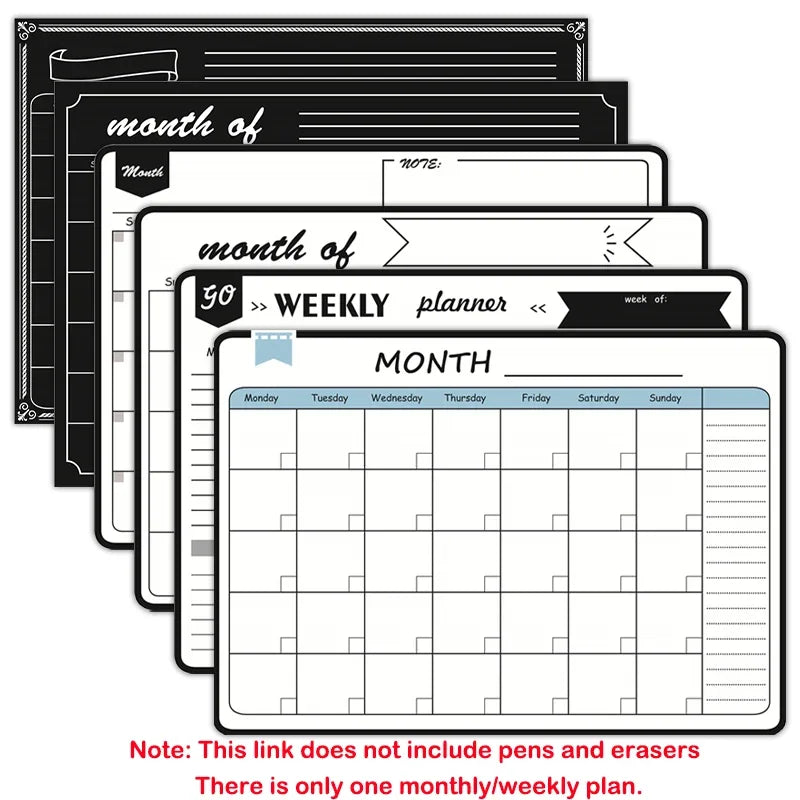 A3 Size Magnetic Dry Erase Weekly & Monthly Planner Whiteboard Blackboard Fridge Sticker Calendar