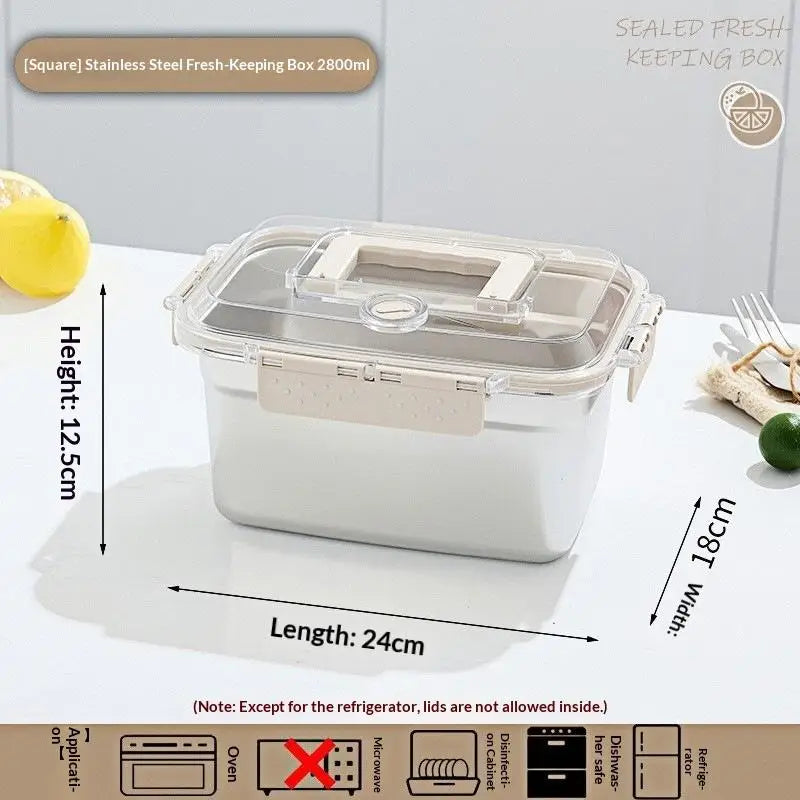 Stainless Steel Bento Box Large Capacity Microwave Safe Portable Lunch Box Food Storage Container for Work School Picnic