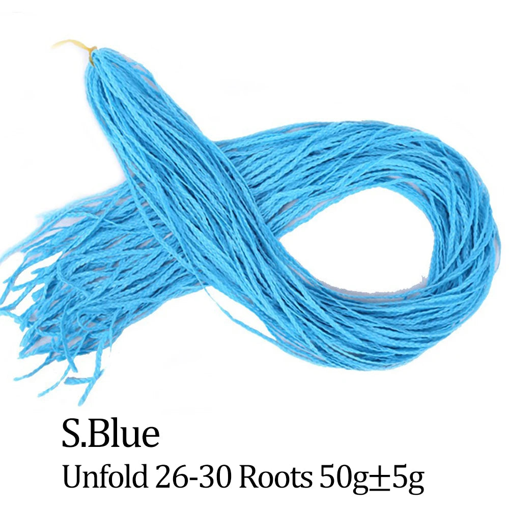 28 Inch Crochet Box Braids Colored Synthetic Braid Synthetic Zizi Braiding Brown Blue Red Crochet Hair For Women Hair Extensions