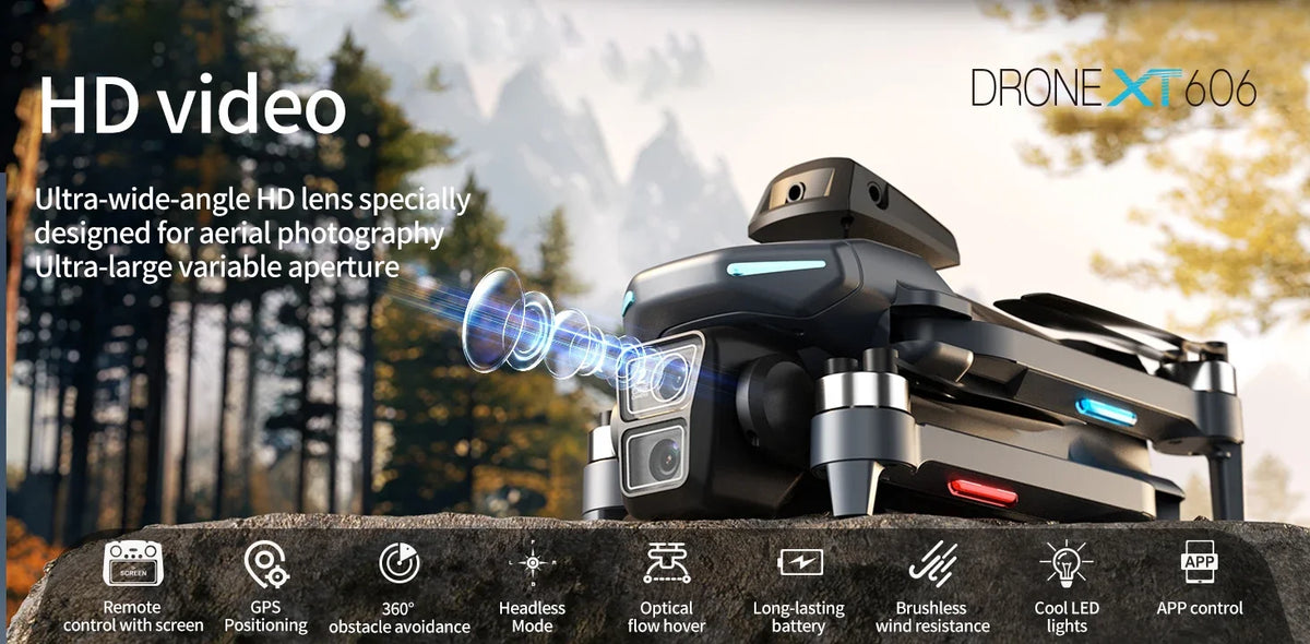 Original XT606 MAX GPS Drone 4k Professional 8K HD Camera FPV Wish Screen Drone 360° Obstacle Avoidance Quadcopter Toys Dron