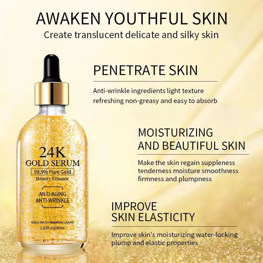 24K Gold Facial Mask, Anti-Aging Gold Face Mask Moisturizes Skin, Helps Reduces Wrinkles, Fine Lines & Acne Scars, Removes Black