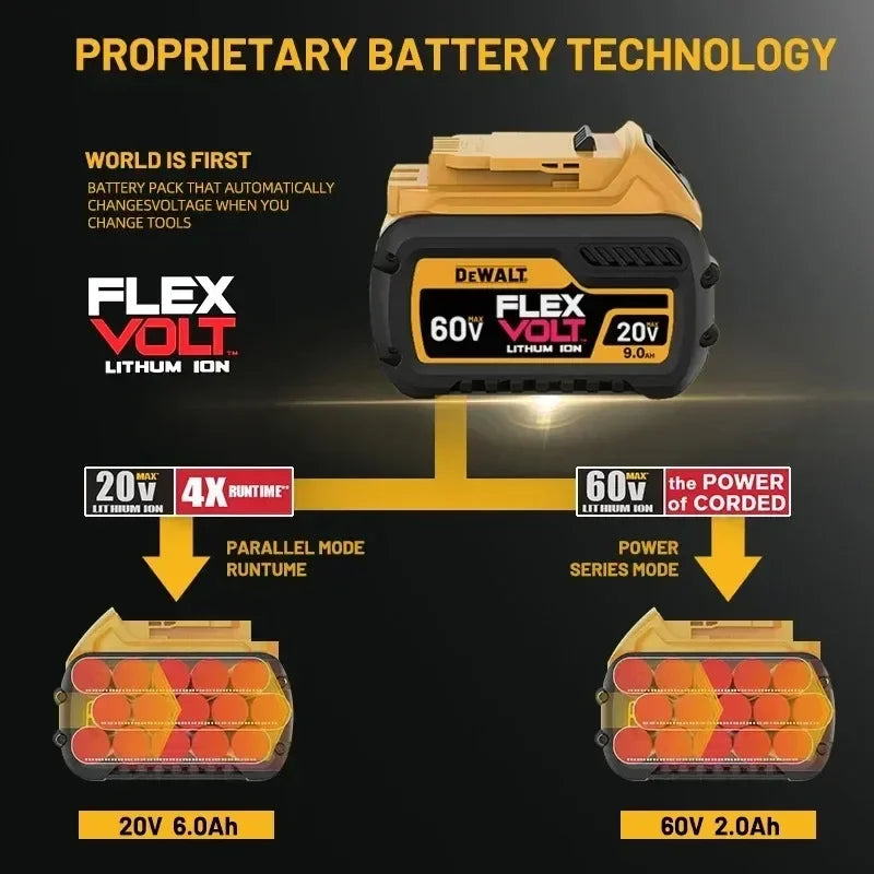 Original Dewalt 20V/60V 9.0Ah Power Tool Battery DCB206 DCB205 DCB200 DCF887 DCG405 DCD791 DCF922 DCF850 DCD805 Tool Battery