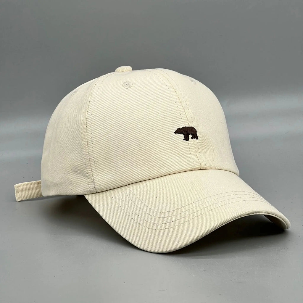 Polar Bear Embroidery Sun Hat Cotton Baseball Cap Lightweight UV Protection for Spring Summer Fall