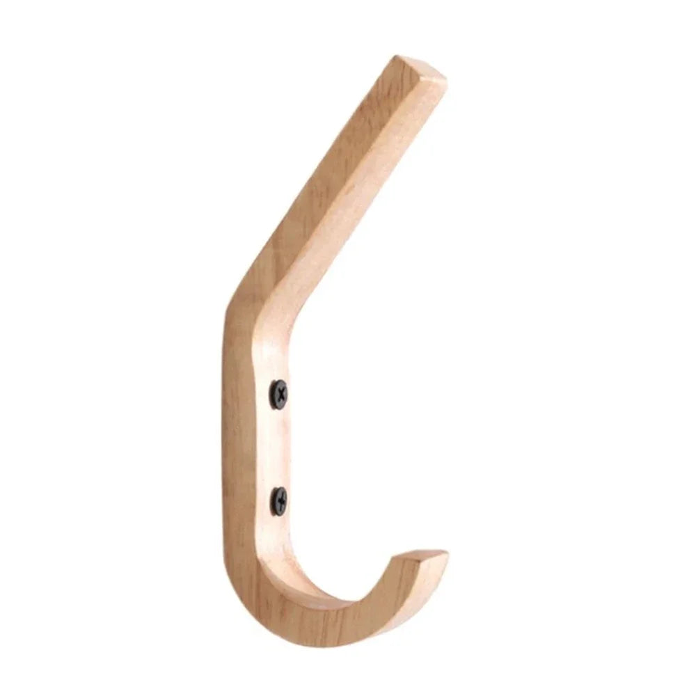 1Pc Oak Wood Coat Hanger Hook Home Bathroom Hallway Key Bedroom Door Kitchen Gadgets Organizer Wall Mounted Storage Rack Holder