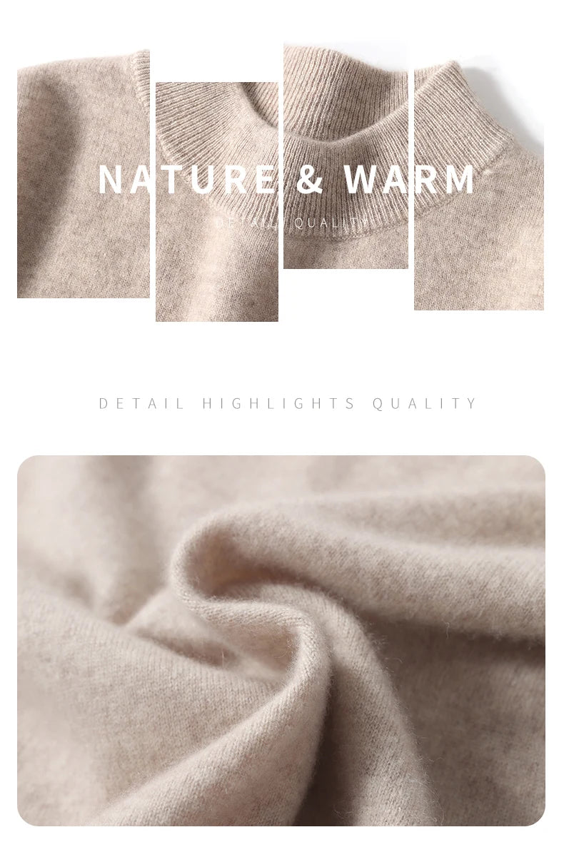 Autumn And Winter New 100% Pure Wool Men's Round Neck Thick Sweater Loose Knit Bottoming Shirt Cashmere Top