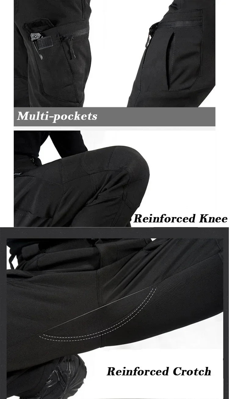Waterproof Shark Skin Tactical Sets Mens Thicken Fleece New Soft Shell Combat Jackets+windproof Warm Cargo Pant 2 Piece Set