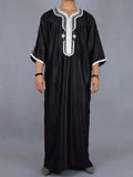 Islam Kaftan Muslim Men Clothing Moroccan Caftan Hand Embroidered Loose and Breathable Djellaba Abaya Thobe for Men Summer 2024