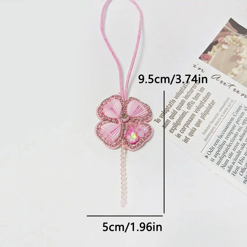 3D Handmade Rhinestone Beads Bag Charm, Crystal Lanyard Patches Keychains, Hanging Rope Patches, Backpack Pendants Decor