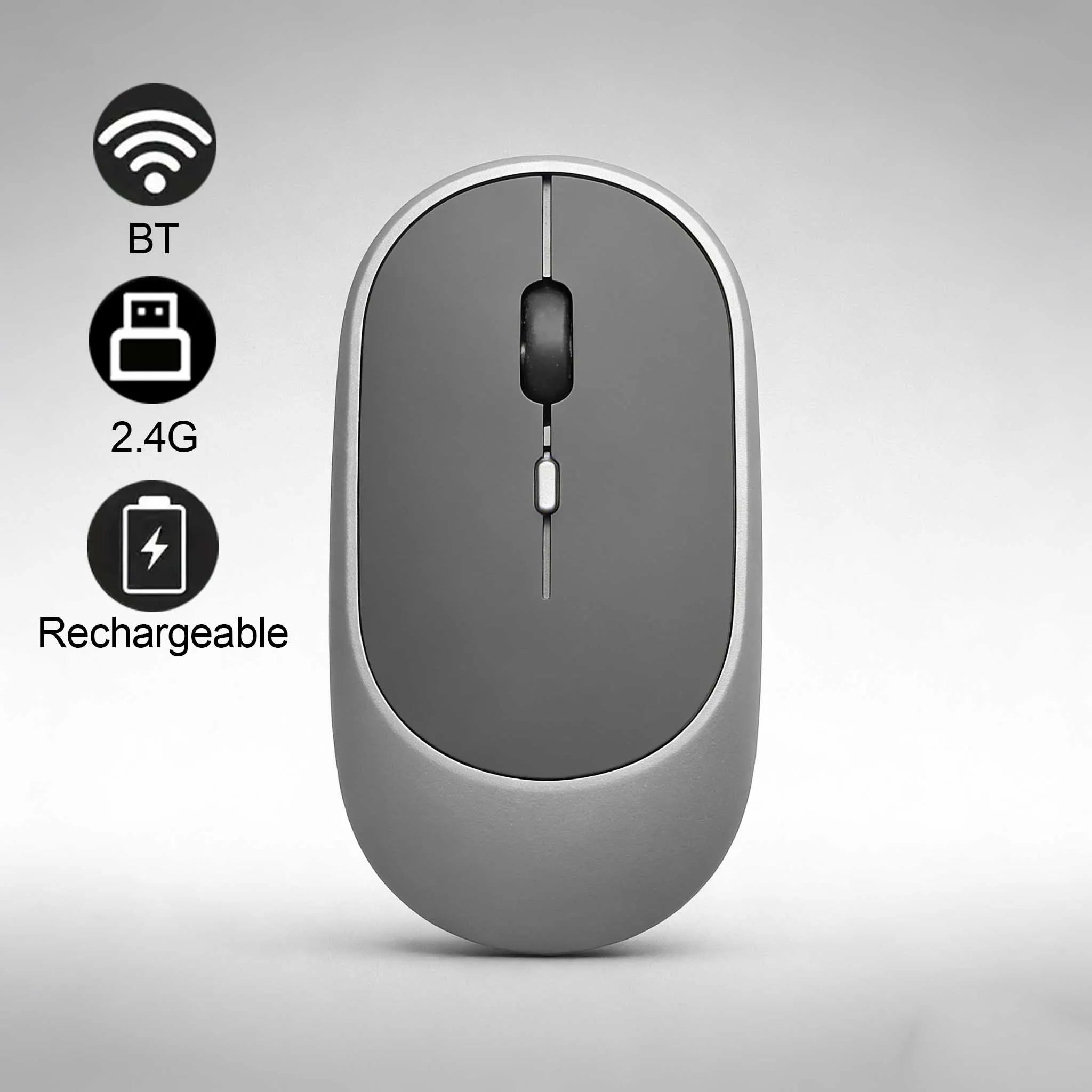 Wireless Mouse Bluetooth-Compatible Mouse Ergonomic 1200DPI Mouse For MacBook Tablet Laptops Computer PC iPad 2.4Ghz Gaming Mice