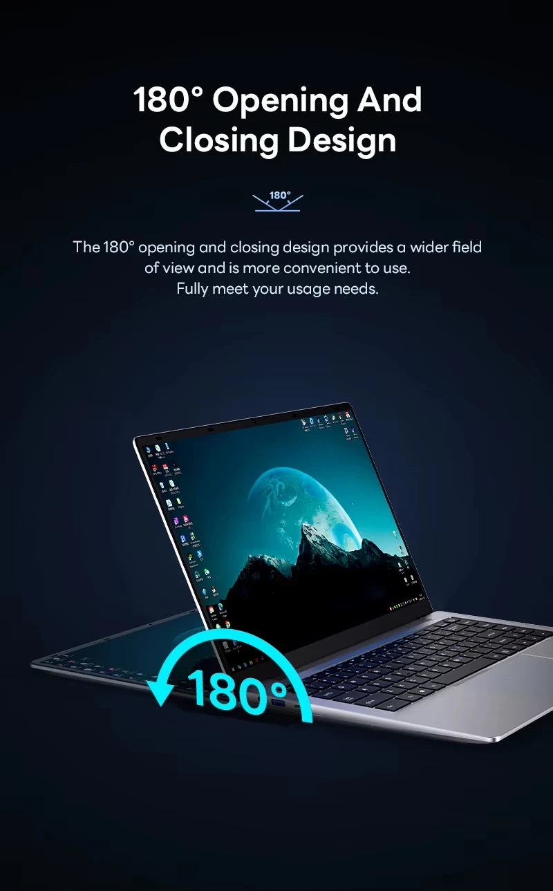 Xiaman Ultra Slim Windows 11 Laptop Computer 14.1" 12GB RAM 1TB SSD Intel Atom A3950 Notebook 1920*1080 Office Study Computer PC