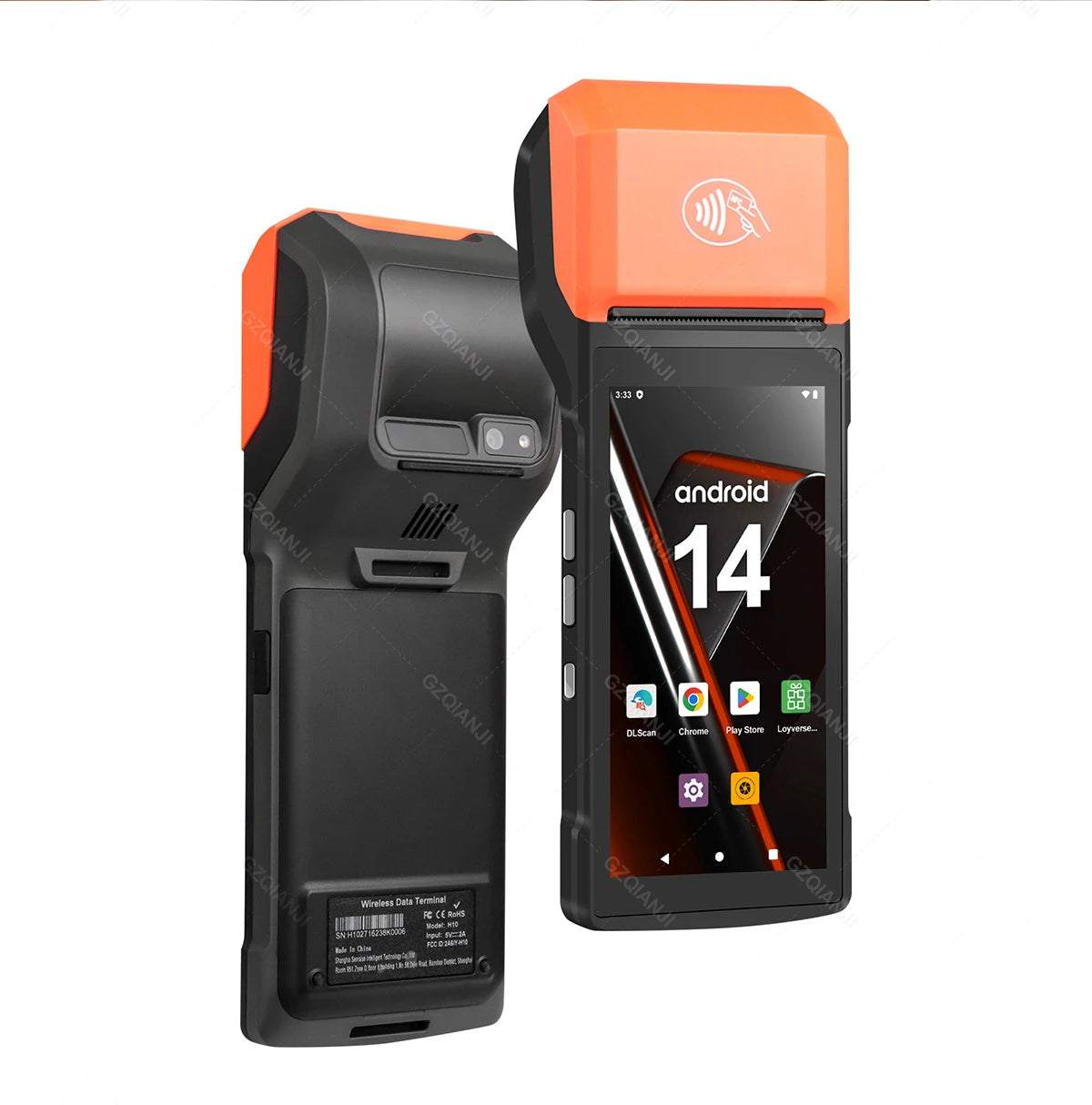 New 4G Android 13 POS PDA Terminal 1D 2D Barcode Scanner Reader Built-in Thermal Receipt Bill Printer Handheld Wifi NFC Loyverse