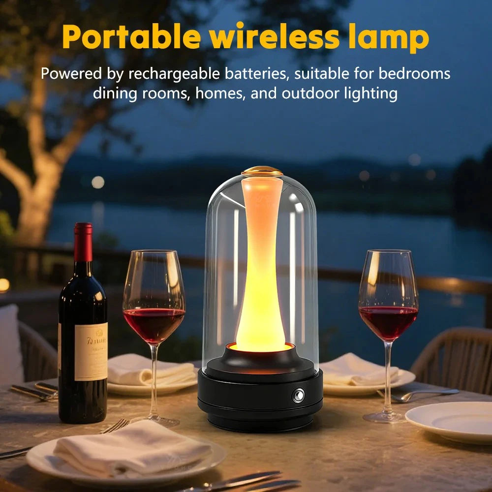 GGbingo Night Light Dimmable Night Lamp LED Rechargeable Light Touch Glass Lampshade Mood Light for Home Bedside Coffee Shop