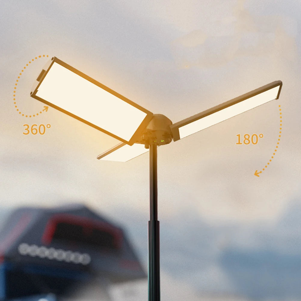 Camping Lantern Foldable Telescopic 720° Rotating 1000LM LED Flame Atmosphere 8000mAh IP44 Waterproof Type-C Charging