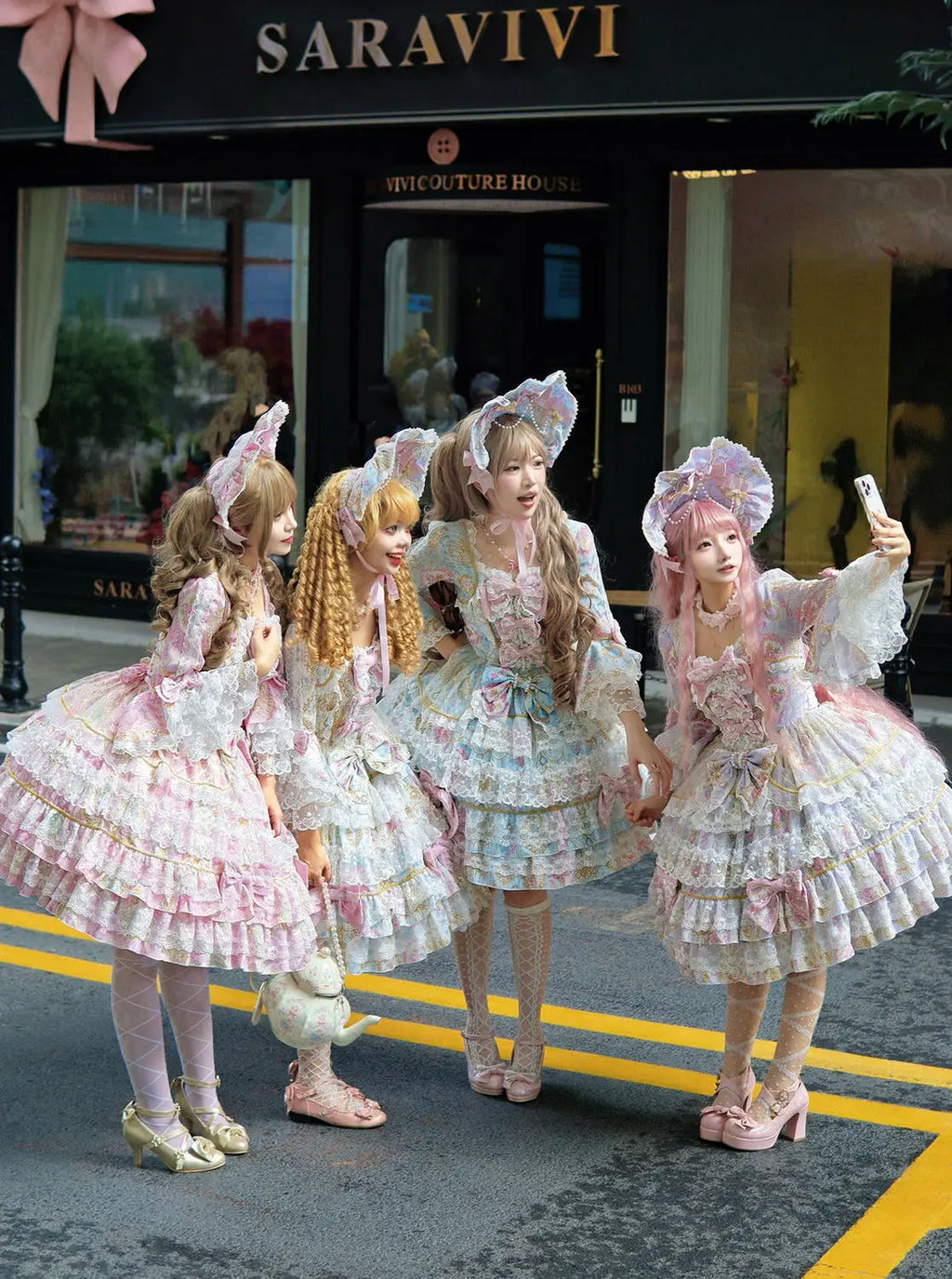 Original Design Lolita Sweet Long Sleeve OP Dress Women Autumn Super Fairy Cute Bow Birthday Party Girls Princess Dresses