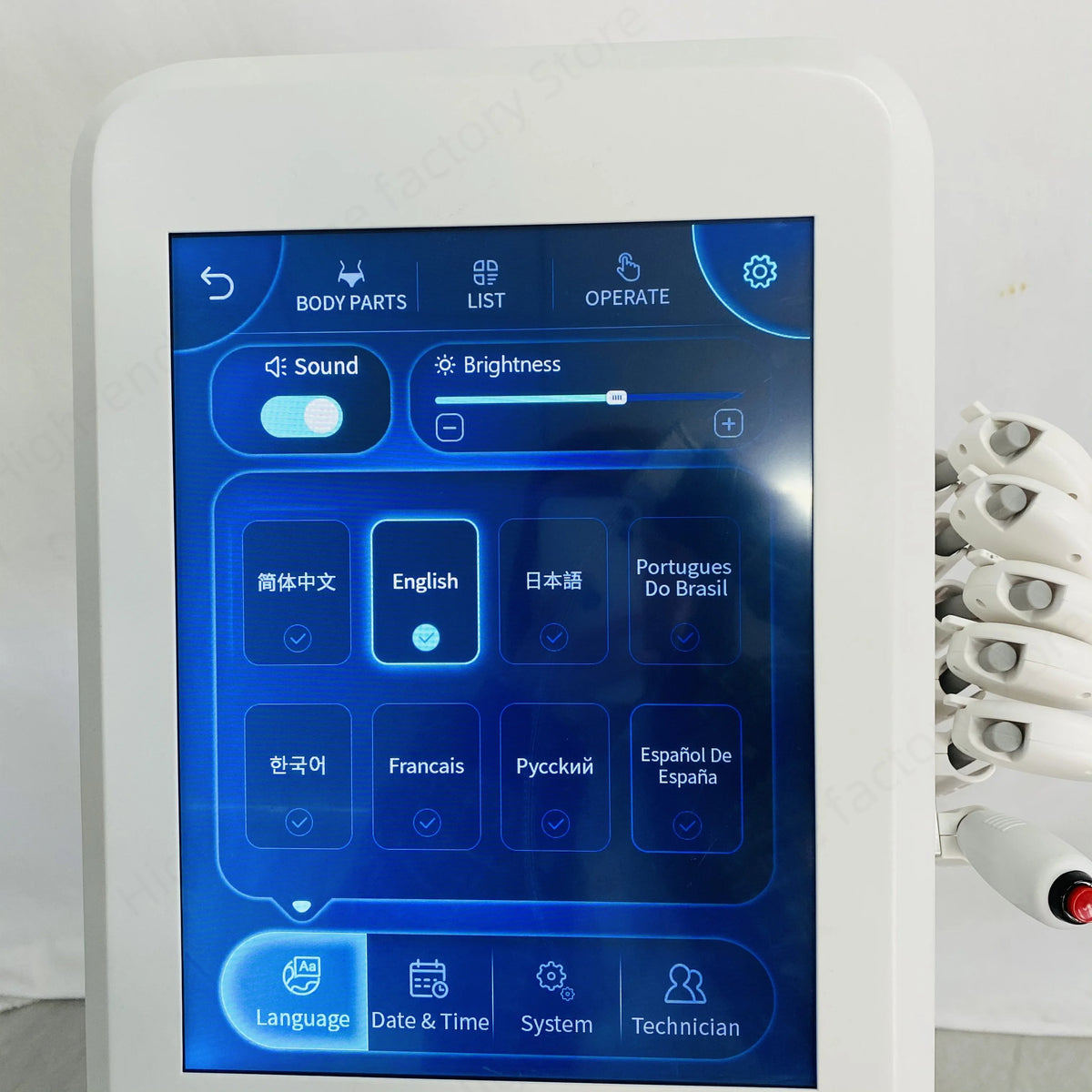 MYOslim facial shaping machine, specializing in removing wrinkles, face-lifting, skin cooling and collagen activity,