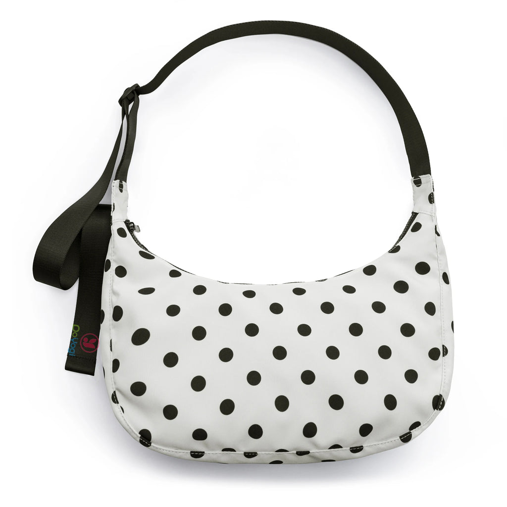 Nylon Medium Crescent Bag for Women Men,Crossbody Bag with Adjustable Strap&Dual Interior Zip Pocket Casual Daily Shoulder Bag