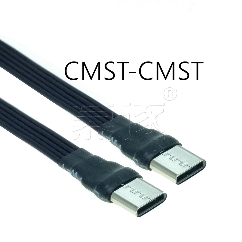 20CM 30CM 10CM 5CM USB 2.0 Type-C Flat Cable Extension FPC Cable USB 2.0 USB-C 90° Up/Down Angled Plug 5CM-1M