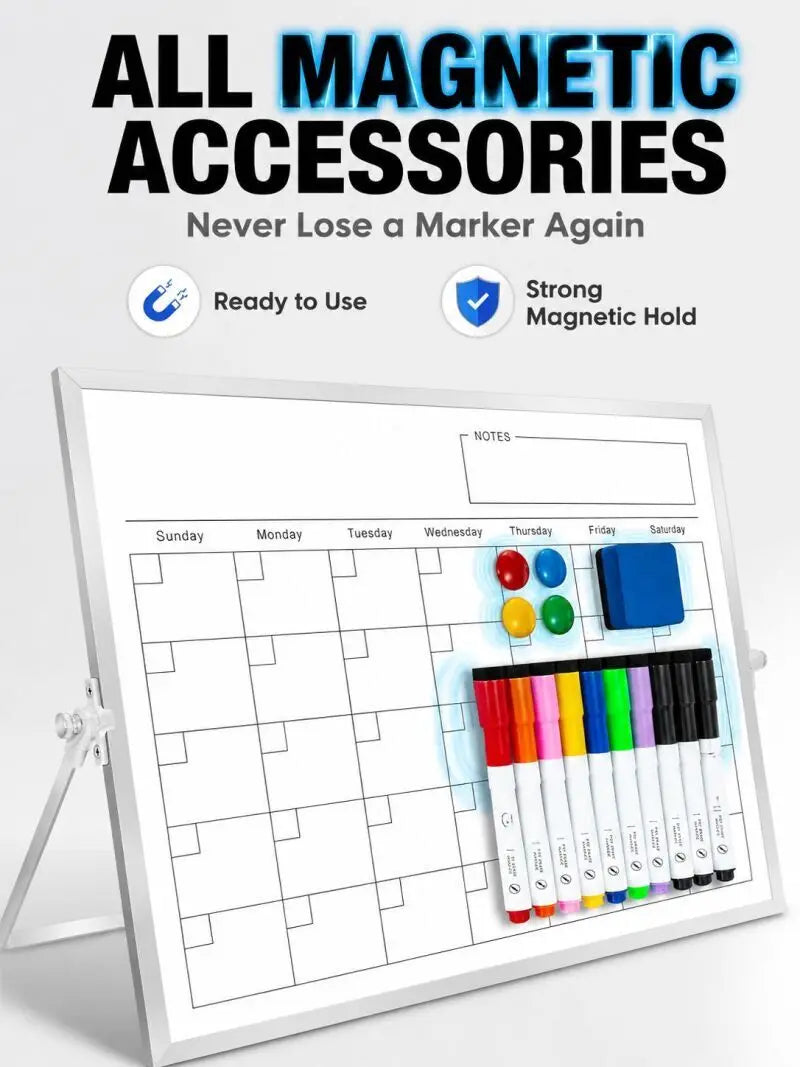 Home use calendar drawing board planner board double-sided whiteboard folding stand type magnetic for teaching office
