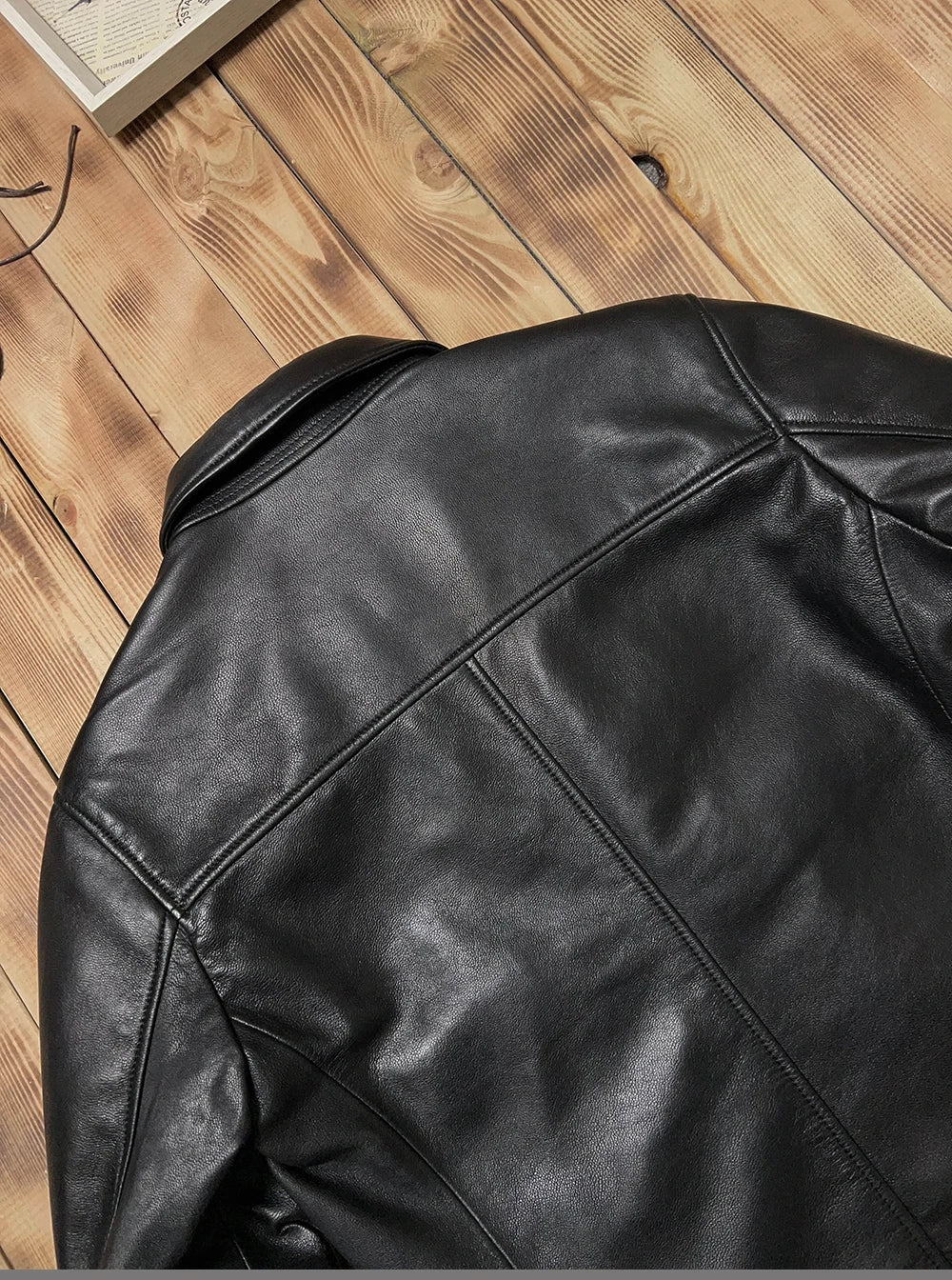 Black Autumn Leather Jacket Men Smart Casual Style Plus Size 5XL Genuine Natural Sheepskin Turn-Down Collar Leather Coat