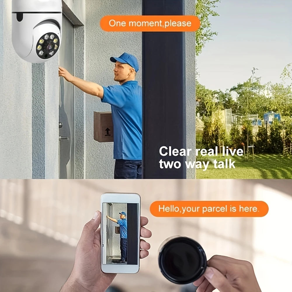 Ease Life App 5G/2.4G WiFi,4MP,IP54,E27 Light Bulb Security Camera Indoor Outdoor Wireless  Color Night Vision Motion Detection