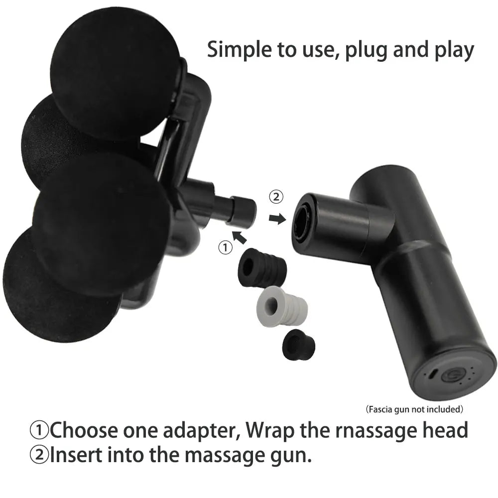 Fascia Gun Creative Massage Head with 4ball, Plastic Accessories MassageHead, Muscle Massager Head, Deep Tissue Massager Replace