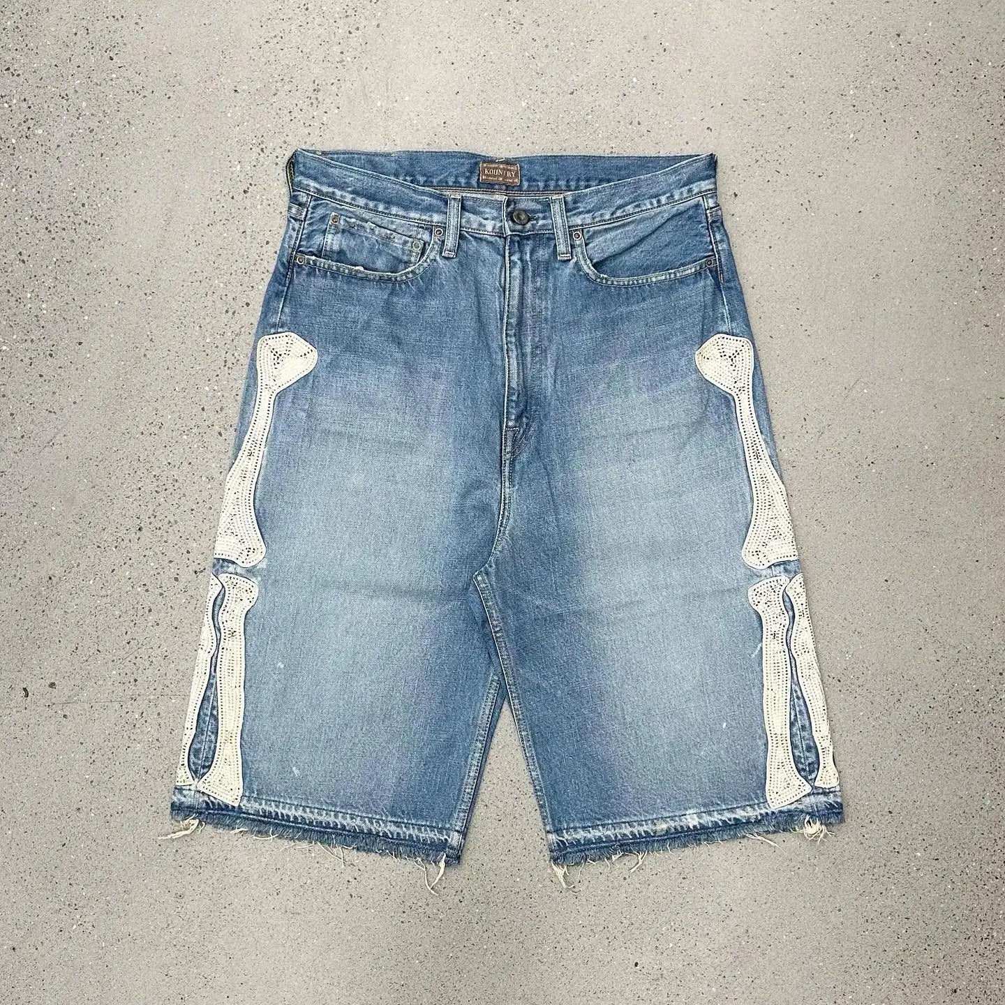 Y2K American New Camouflage Washed Old Baggy Denim Shorts Women Gothic Punk Hip Hop Popular Joker Wide Leg Shorts
