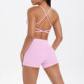 Yoga Short Sets Women Beauty Back Sports Bra SportsWear Sport Outfit For Woman Running Crop Top Shorts Suit Workout Clothes