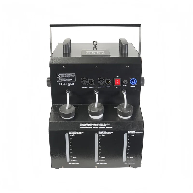 Professional 2 Head LED Bubble Smoke Machine 1500W DMX512 Stage Effect Fogger with Remote Control for DJ Party Wedding Club