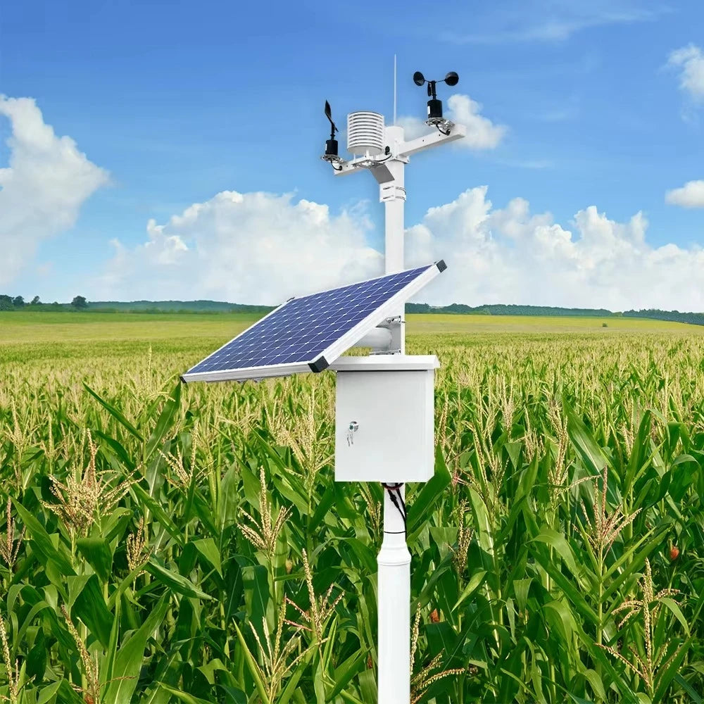 WMO Smart Cellular 4g Gsm 14 in 1 Ambient Agriculture Professional Automatic Weather Station with Wind Solar Rain Gauge