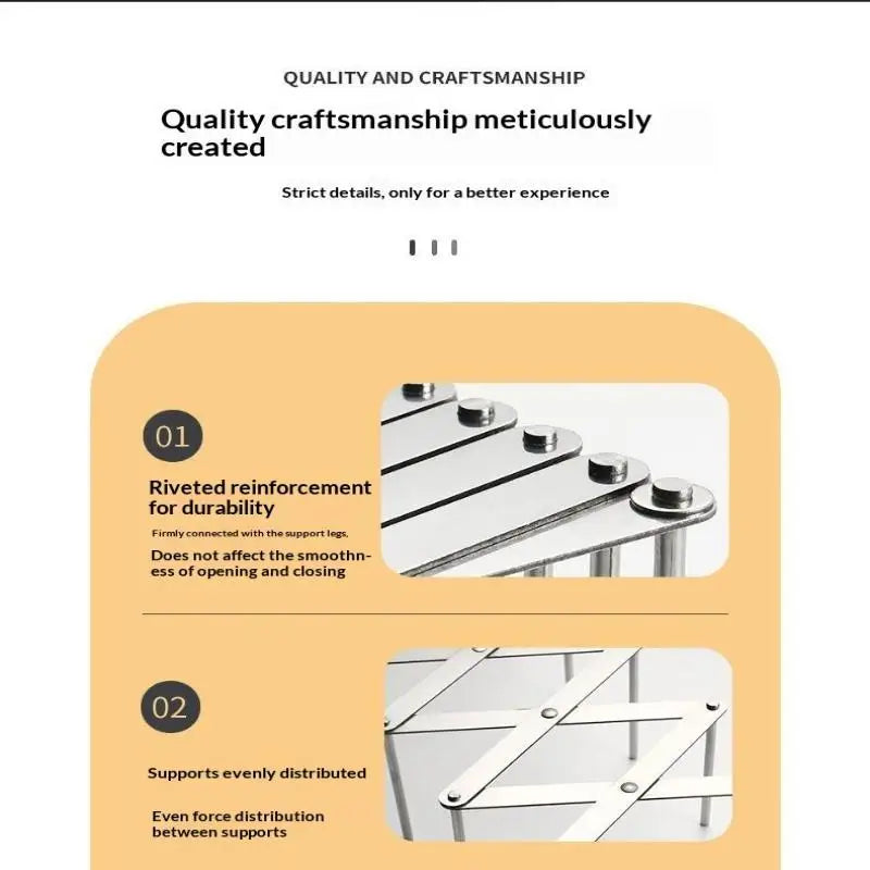 Stainless Steel Dish Rack Adjustable Kitchen Drainer Foldable Utensil Holder For Dishes Cups Pots & Lids Space Saving