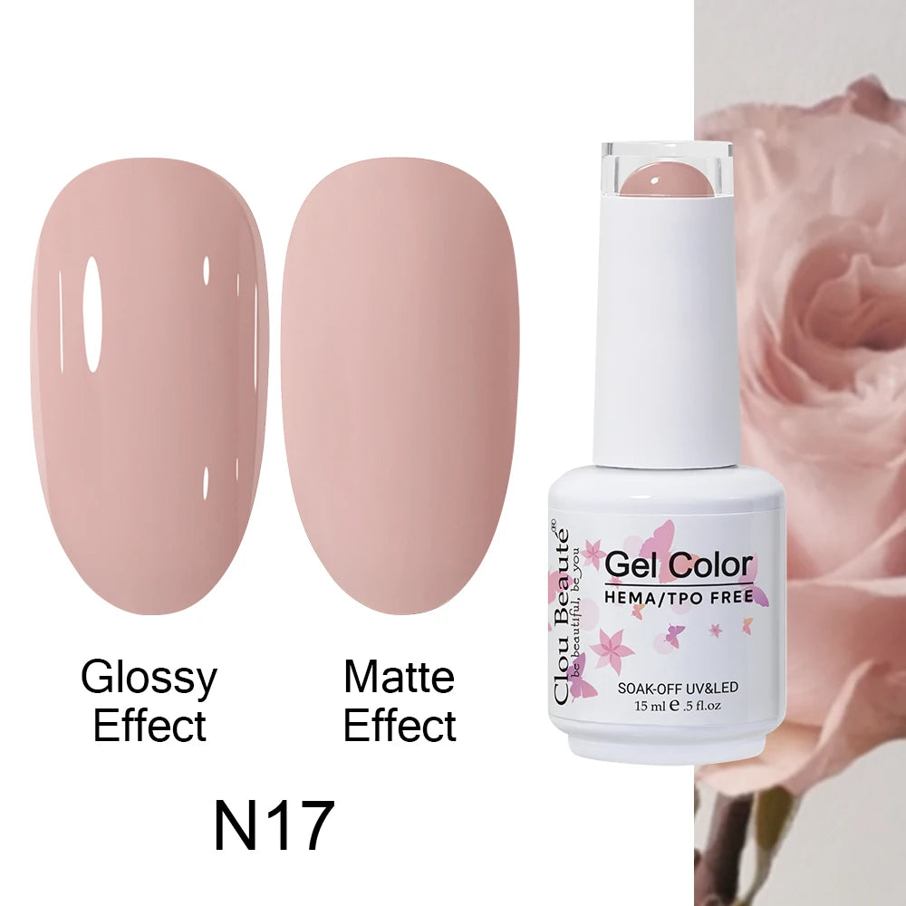Clou Beaute HEMA TPO FREE Caramel Brown Wine Red Coffee Gel Nail Polish High Pigment Autumn Nail Art Full Coverage UV Varnish