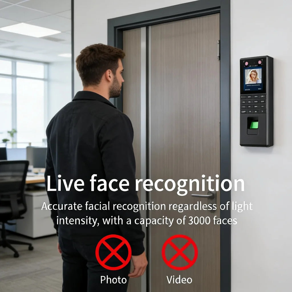 Palm Vein Face Fingerprint Recognition Attendance Machine Mobile APP QR Code Check-In Password Time Clock Access Control System