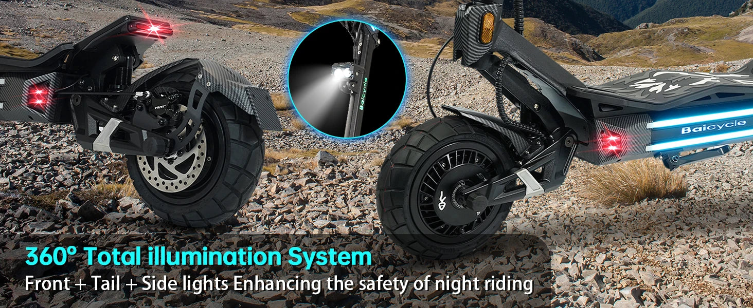 High Power Dual Motor 3000W*2 Electric Scooter 10 Inch Anti-Shock Tires Foldable Adult Off Road E Scooter Long Distance Travel Scooter