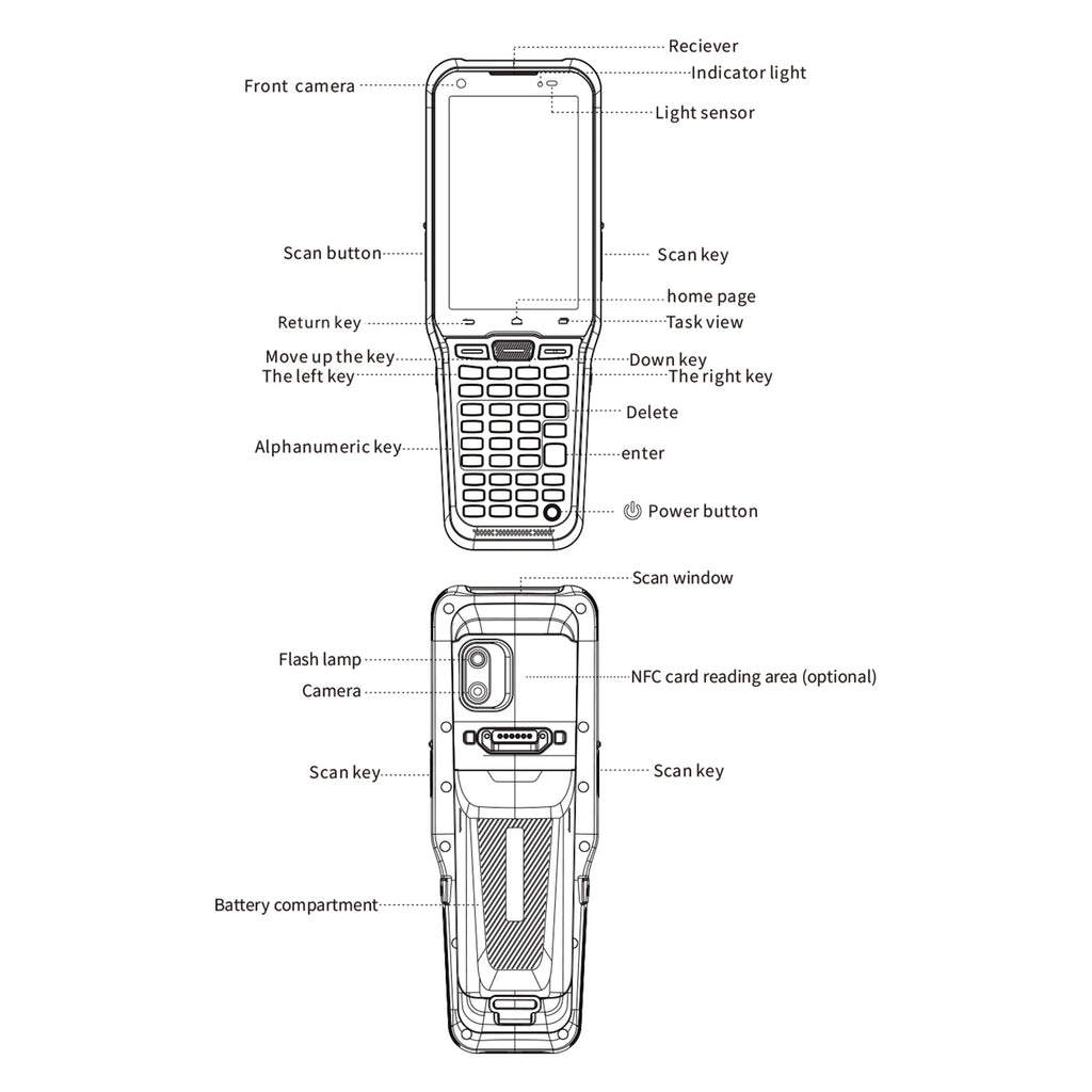 Rugged Android PDA Handheld Terminal GSM 4G WiFi NFC Barcode Scanner for Inventory Logistics Warehousing Data Collection N41