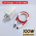 Oneplus Charger Original 100W 80W USB Adapter SUPERVOOC Type C 10A Cable For Oppo Realme Fast Chargers One Plus 15 13 12  11 Pro