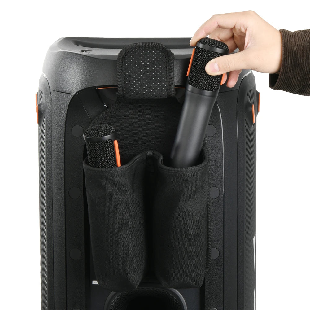 Mic Hanger Storage Holder Mic Organizer Bag Microphone Carrying Case for JBL PartyBox Wireless Microphone Accessories