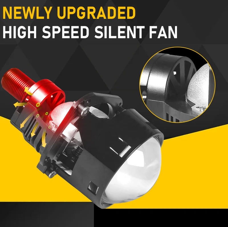 2pcs 2.5 Inch Bi‑LED Projector Lens High Low Beam Car Headlight Retrofit H7 H4 H11 Universal LED Headlamp Waterproof Auto Lamp