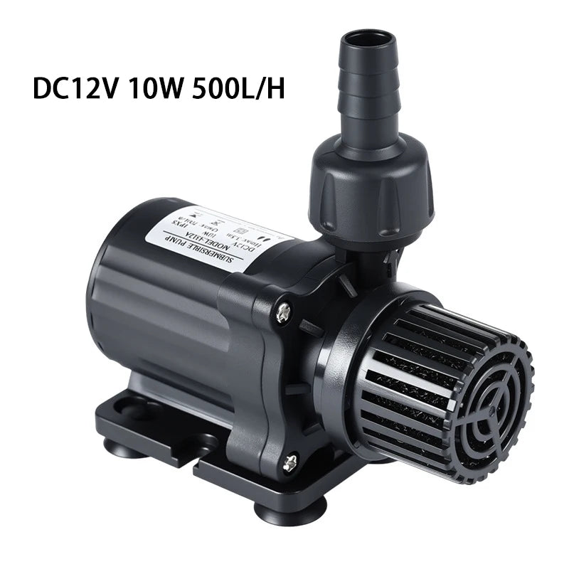 Ultra Quiet Water Pump Mini DC12V Brushless Motor Submersible Aquarium Water Pump Adapter Pond Fountain for Fish Tank Garden