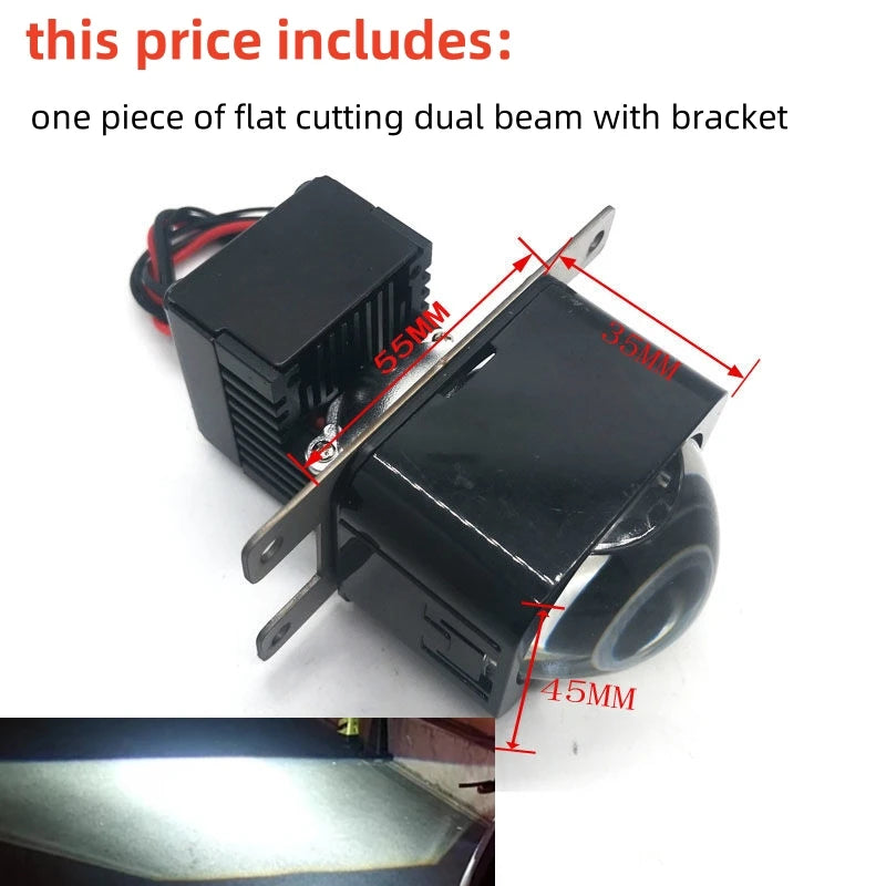 OWN DJM 1.5" MATRIX 42MM BI LED PROJECTOR LENS BILED HIGH LOW DUAL BEAM HEADLAMP MOTORCYCLE 1.5 INCH SQUARE MODULE MOTORBIKE