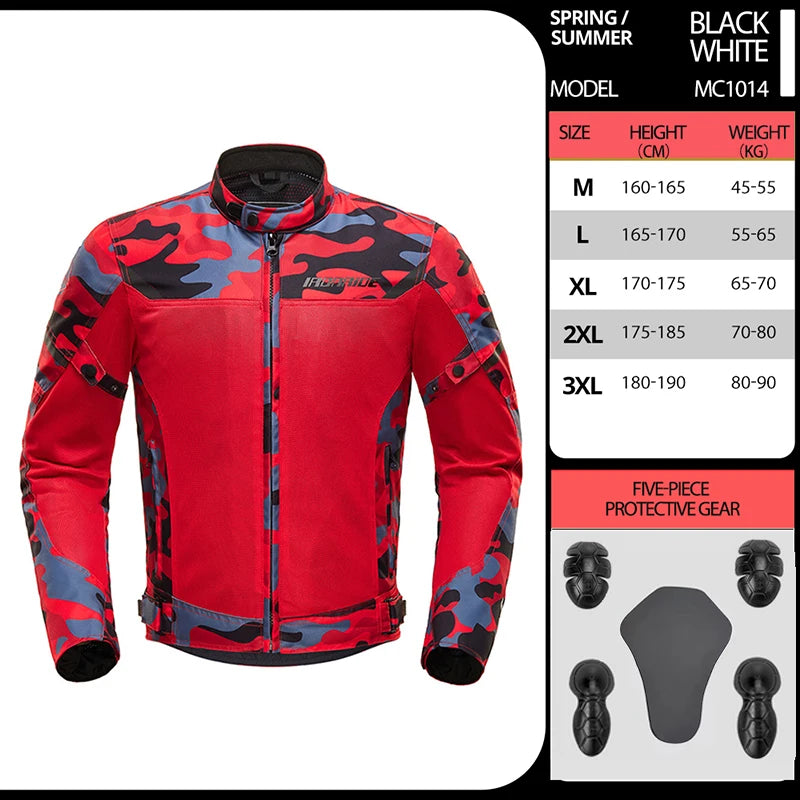 Men's Motorcycle Jacket Summer Clothing Anti-Collision Motorcycles Pants Motocross Off-road CE Protection Motocross Rider Coat