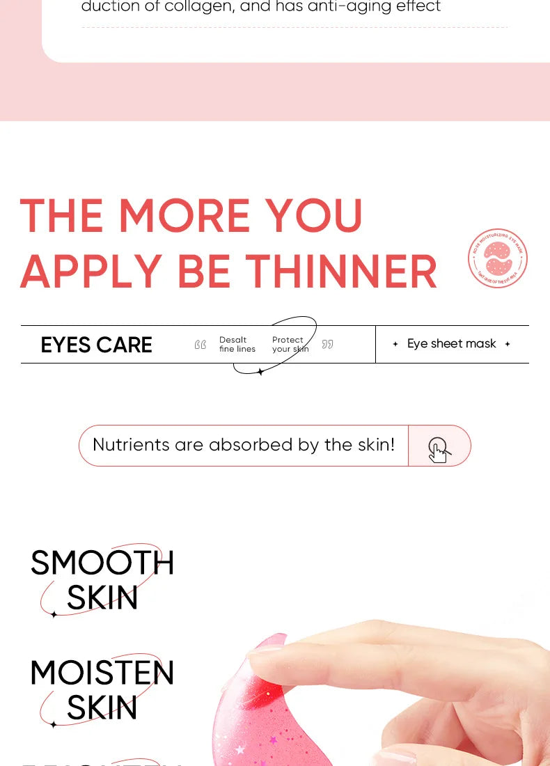 60 Pieces of Rose Starry Sky Collagen Eye Mask, Anti-Dark Circles, Anti-Eye Bags, Moisturizing and Firming Eye Patches, Eye Skin Care