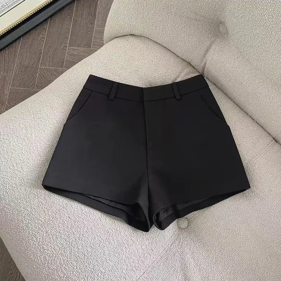 Women's 2026 New Elegant Solid A-Line Wide Leg Shorts Fashion Summer High Waist Korean Pants Casual Office Lady Commute Outfits
