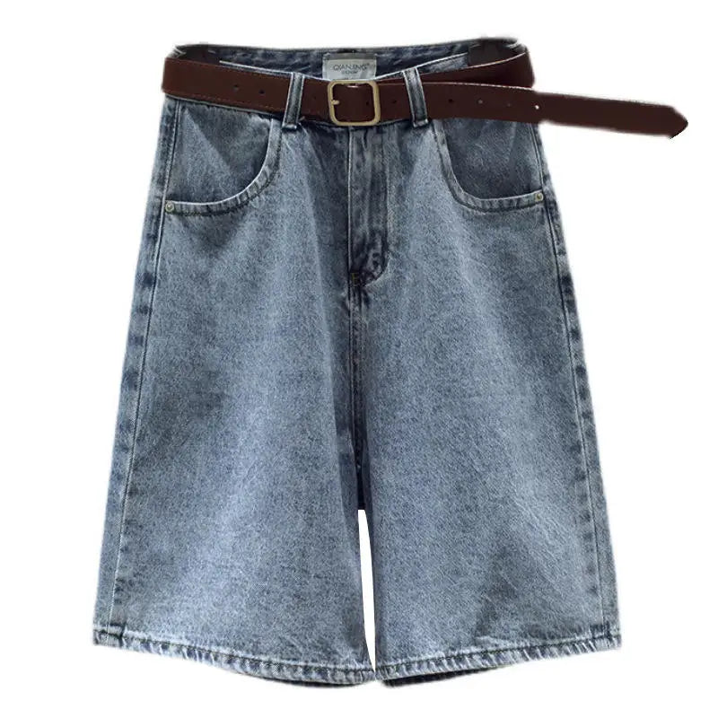 High Waist Denim Shorts Women's Loose Wide Leg Pants Five Parts Summer New Style Casual Comfortable Blue Jeans High Waist Shorts
