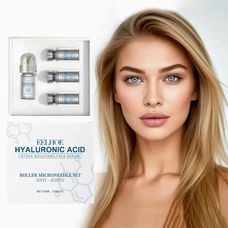 Moisturizing Facial Serum 0.3mm Hyaluronic Acid Face Serum Stock Solutions Microneedle Roller Set Beauty Skin Care