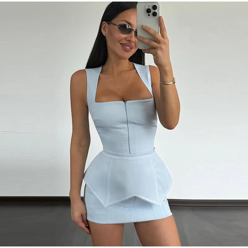 Women's White Floral Print Wide-strap Cami Dress With Waistband Fashion Satin Bodycon Mini Dresses Lady 2026 Elegant Party Robes
