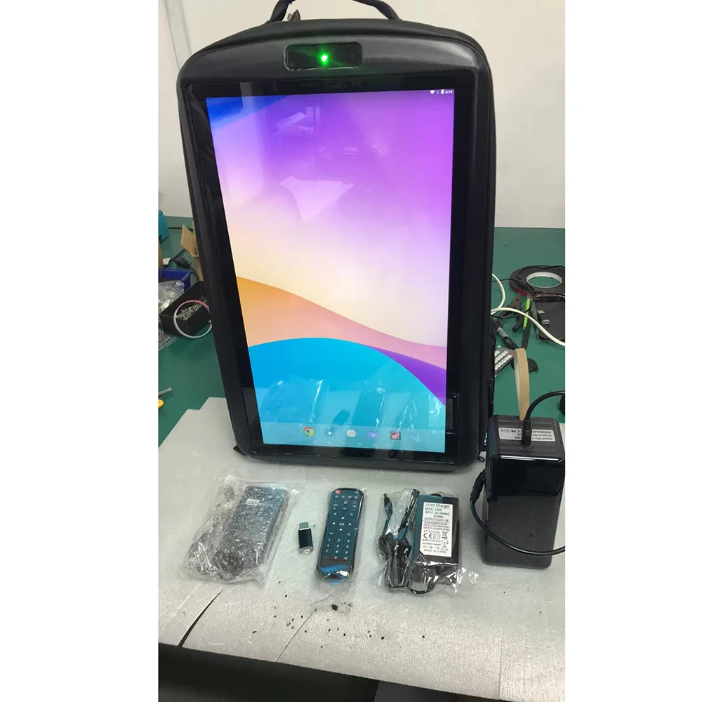 Enhance  Advertising Campaign with 21.5 Inch 18.5 Inch LCD Backpack Advertising Machine LCD Display Box Bag Expansion Backpack