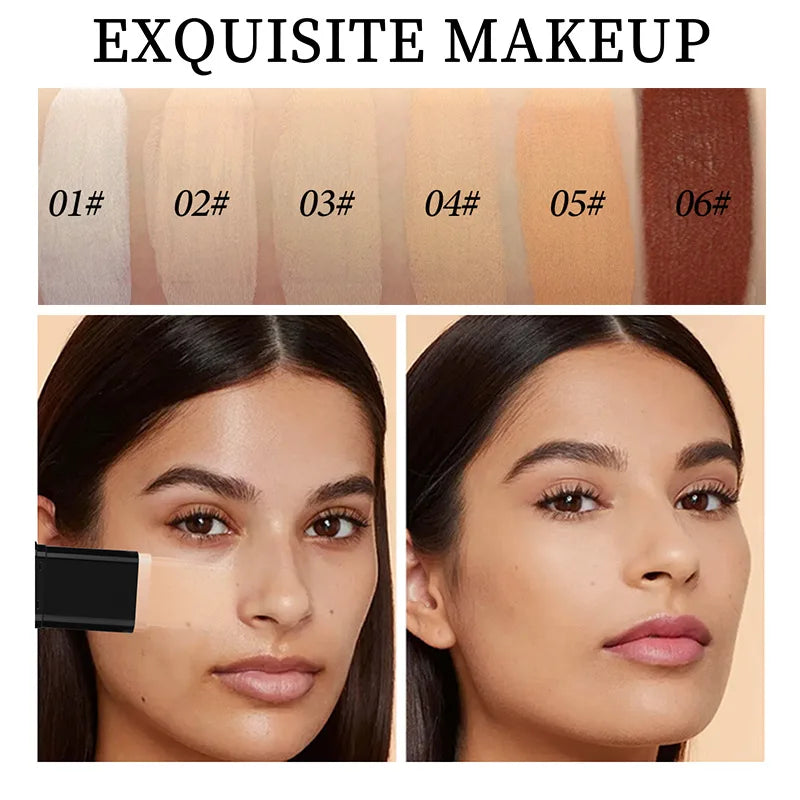 Matte Eraser Foundation Cream Stick Full Coverage Waterproof Oil-control Face Base Velvet Makeup Moist Light Concealer Foundatio
